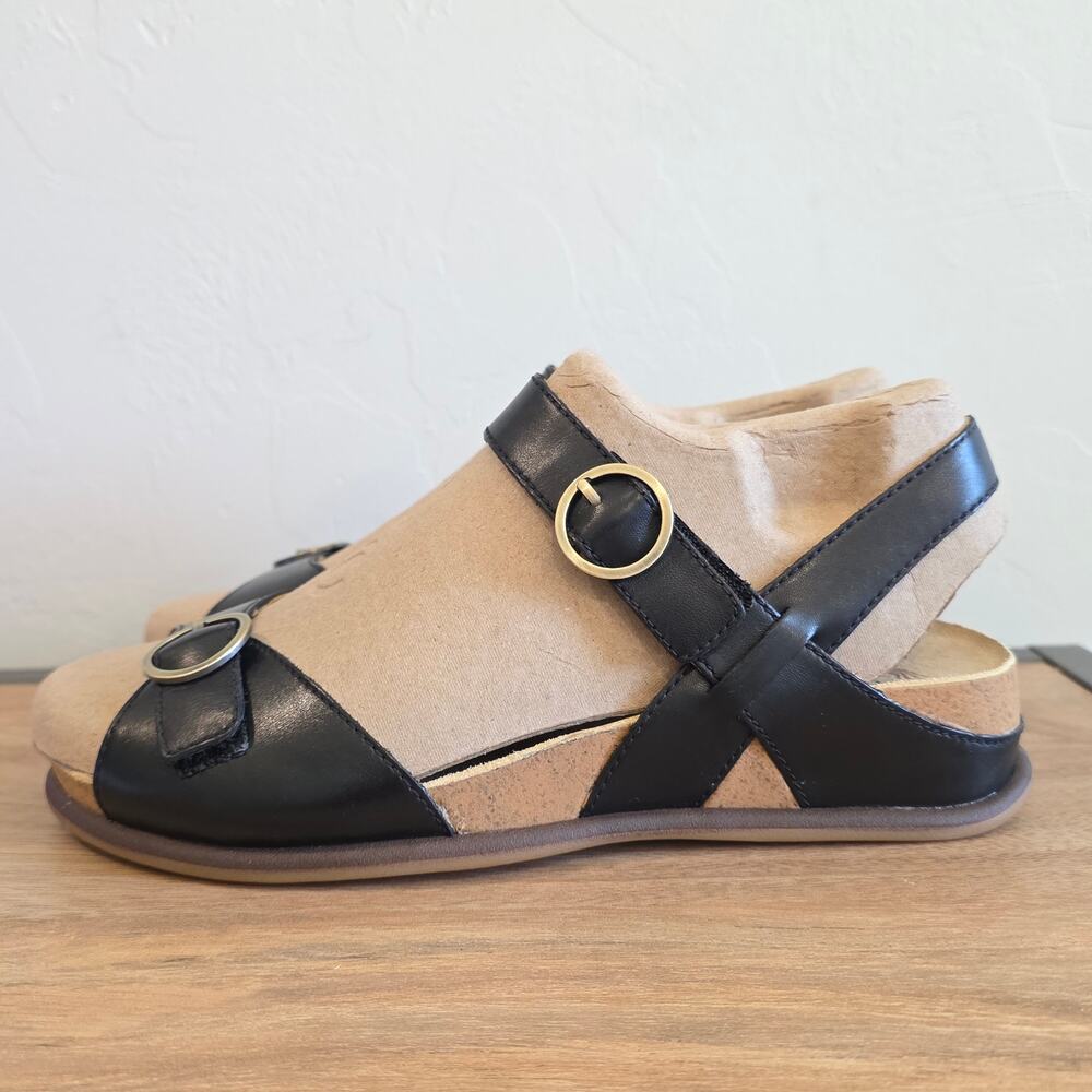 Dansko Candace Sandals Women 36 Black Burnished Nappa Leather Comfort Buckle - Picture 3 of 10